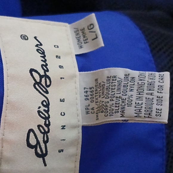 Eddie BAUER VIBRANT BLUE LIGHTWEIGHT FULLZIP JACKET WOMEN'S LARGE - Picture 10 of 11